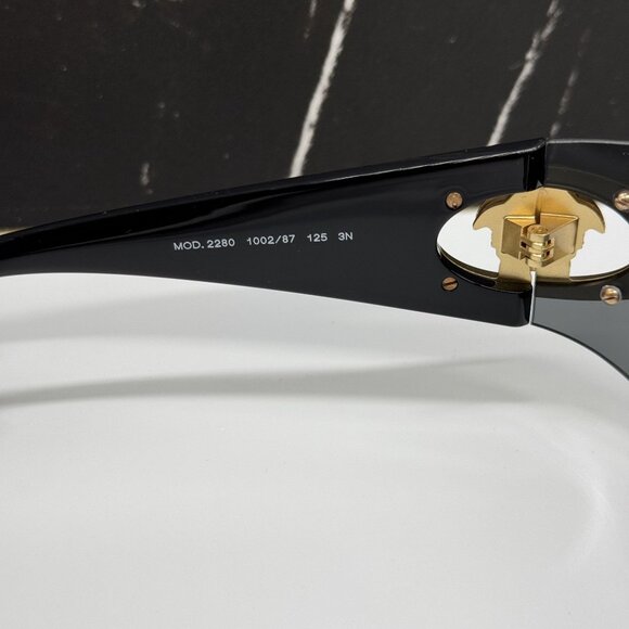 NEW VERSACE VE2280 1002/87 UNISEX BLACK VERSACE SUNGLASSES VE2280 100287 - Picture 10 of 12